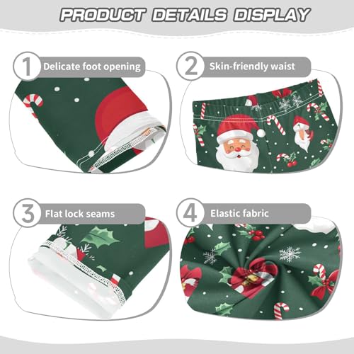 ZZKKO Girls Leggings Santa Toddler Girls Clothes Leggings for Girls Toddler Girls Leggings 3-4T3