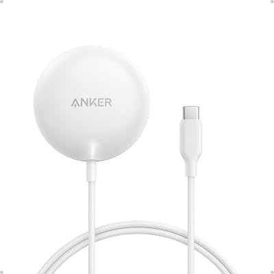 Anker Caricatore Wireless iPhone Magnetico 15W, Certificato Qi2 Pad di Ricarica Wireless Compatibile con MagSafe, per iPhone 17 Pro Max/Serie 16-12, AirPods e Altri (Adattatore Non Incluso)