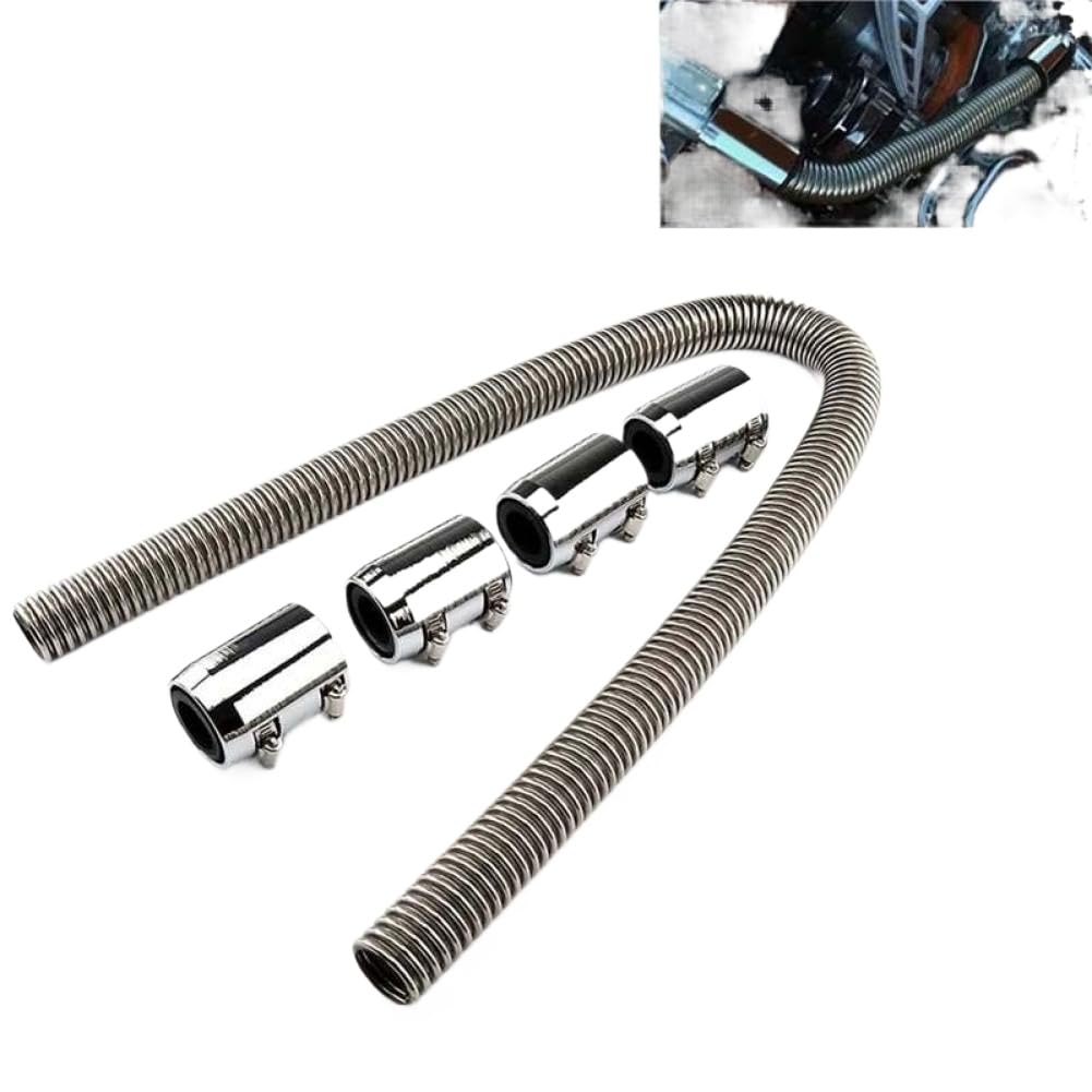 Xsktbpwue Onecolor Universal 48 Inch Stainless Steel Car Engine Cooling Hose Kit Including Radiator And Plated Cap Clamp