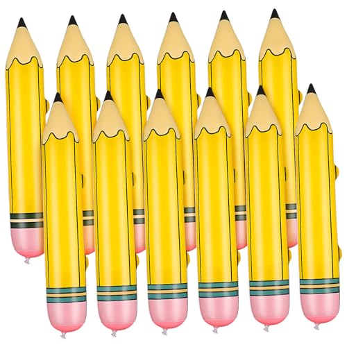 Crayons gonflables géants lot de 12 pièces en PVC coloré 68x8 cm