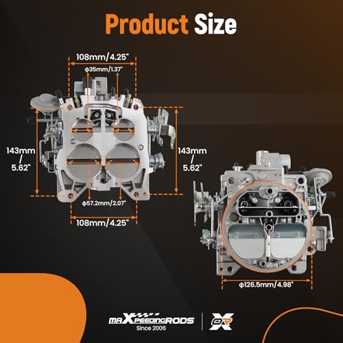 maXpeedingrods 4 Barrel Carburetor for 1901R Rochester Quadrajet Carburetor 4MV Chevy GMC Truck Big/Small Block 350 327 396 400 402 427 454 V8 1966-1973, 1901-GG 4 BBL Manual Divorced Choke 750CFM - Thumbnail 6