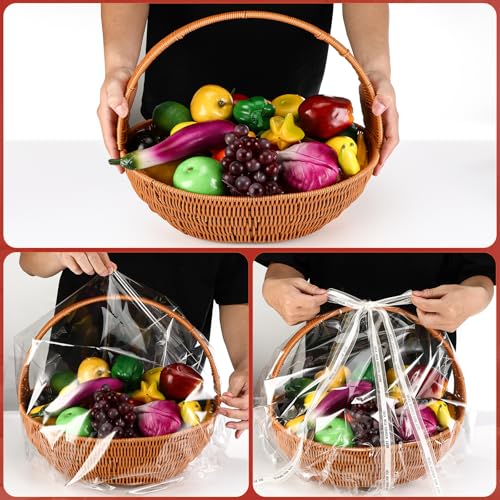 Geschenkfolie Transparent, Klare Cellophanfolie Rolle, 86 CM x 30 M folie geschenkpapier (Zusammengeklappt 43 cm), 3 Mil Klarsichtfolien Packpapier, für Blumen Geschenkkörbe Ostern Weihnachten