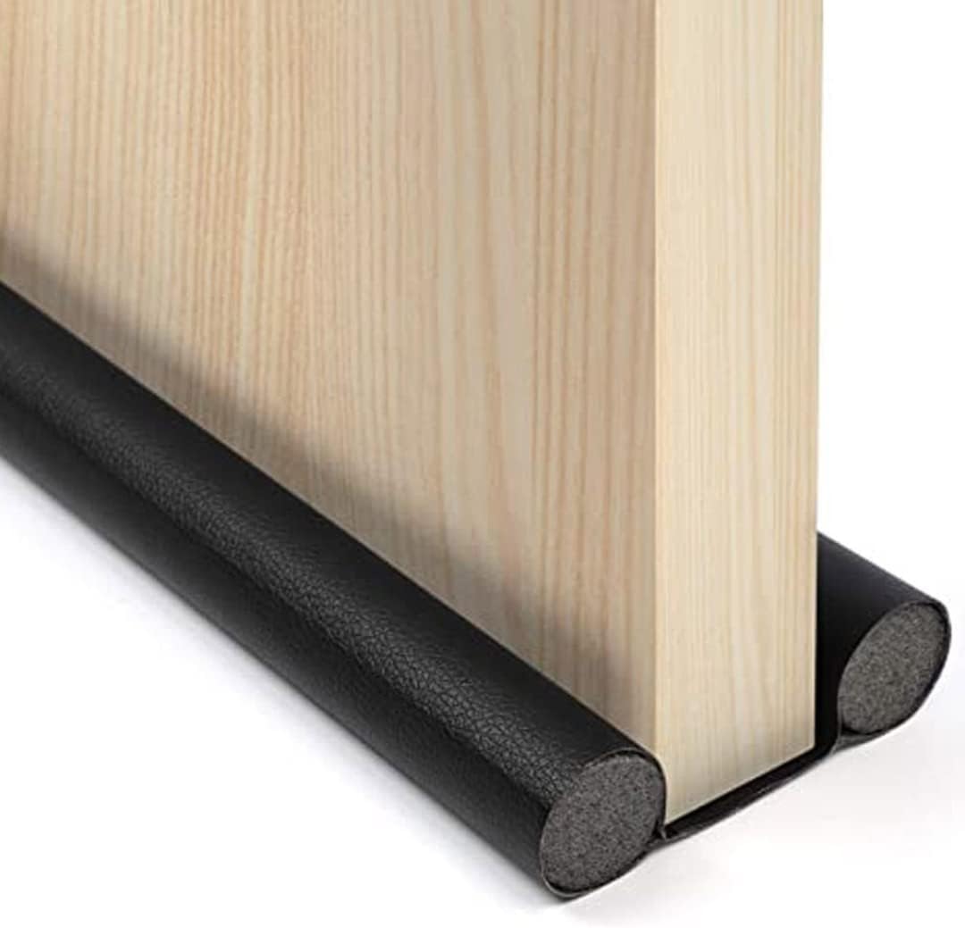 Paraspifferi Sottoporta Doppia Protezione per Porte Blindate e Standard, Anti-Insetti e Polvere, Facile da Installare, Efficace Contro Correnti d'Aria 95x25 mm. (Grigio, 95 cm)