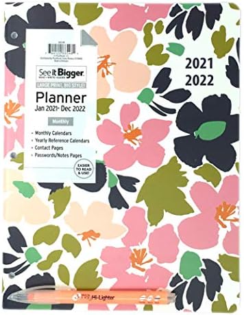 PlanAhead Home/Office 2-Year Monthly Planner, January 2021 - December 2022, 8.5 x 11 Inches and Stylus Inspirational Pen "My Life is My Message".