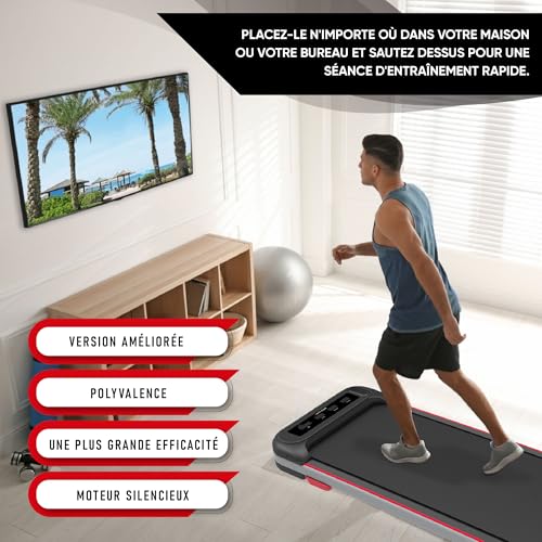 Tapis de Course WALDEN F2200 pour la Maison ou Le Bureau Tapis de Marche 2 en 1 Jogging Course à Pied Ultra Plat Slim sous Le Bureau Fitness Entraînement Télécommande – Image 4