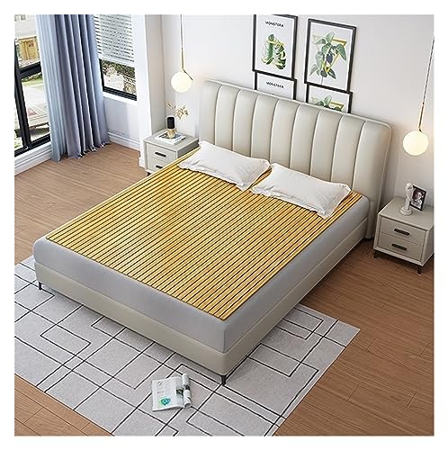 CHUNXVLI Alfombrilla De Enfriamiento Tablero De Cama Bambú, Colchón Enrollable para Dormir, Listones Soporte Madera, Base Plegable, Alfombrilla para Dormitorio(0.9x2M)