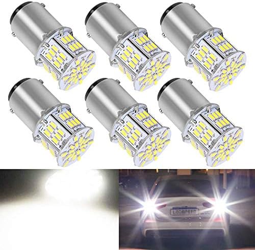 BlyilyB BA15D 1130 1142 1176 LED Bulb Bright White Interior LED Light Bulb for Car Trailer Marine RV Camper Boat As Tail Light - (Pack of 6)