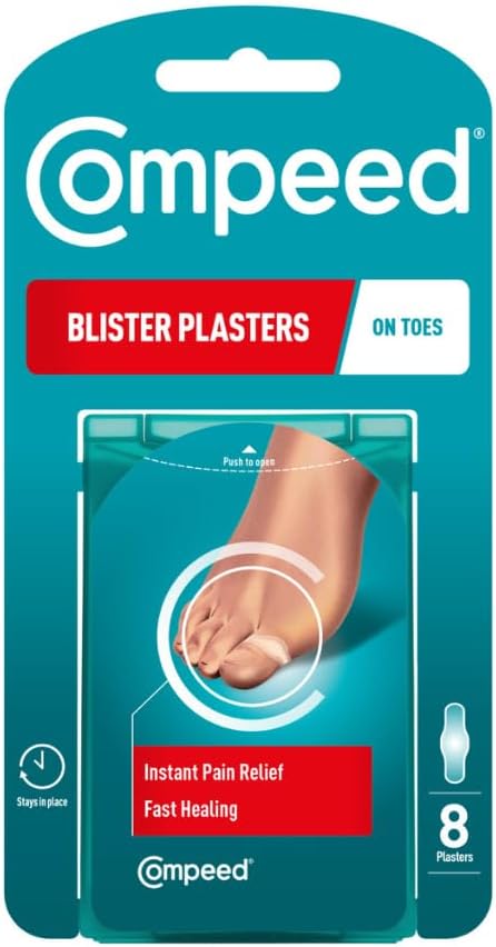 Compeed Blister Plasters for Toes 8 Pack - Hydrocolloid Foot Treatment - Heal Fast