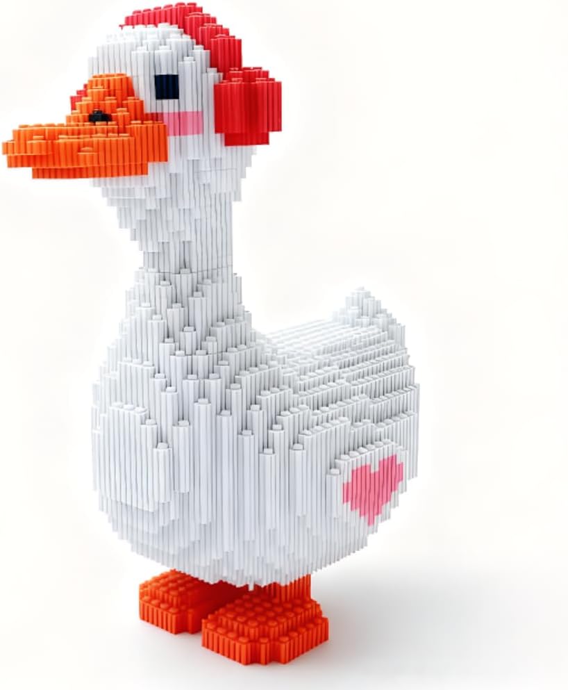 Music Goose Micro Building Blocks - Headphones Duck Building Block Set (3770pcs), Animal Building Blocks, DIY Duck Game, Teddy Micro Blocks, Gifts for Adults and Kids