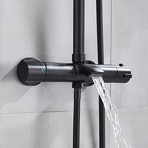 Robinet de douche thermostatique mural avec douchette modèle B