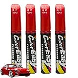 4Pcs Lackstift Auto Rot,Glänzend Lackstifte für Auto Kratzer,Lack Reparaturstift,Autolackstift,Kratzerentferner Autolack Stift,Reparatur Stift,Geeignet für die Meisten Autos,Lastwagen,Pickups