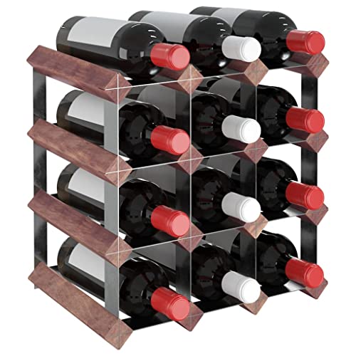 Soporte para vino 12 botellas madera pino sólido miniatura 3