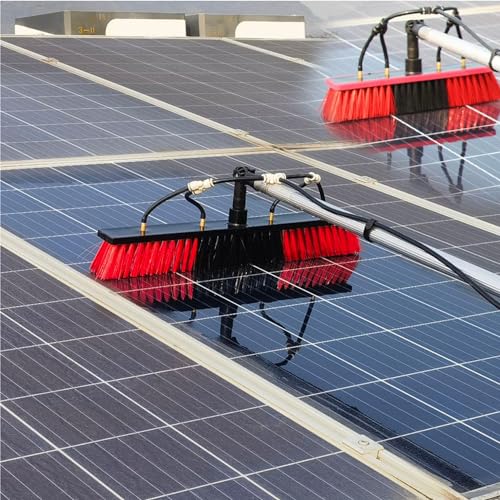 Telescopic Window Cleaner Kit 3.6M Extendable Pole with 35cm Brush Head for Water Fed Window Cleaning and Solar Panel Washing