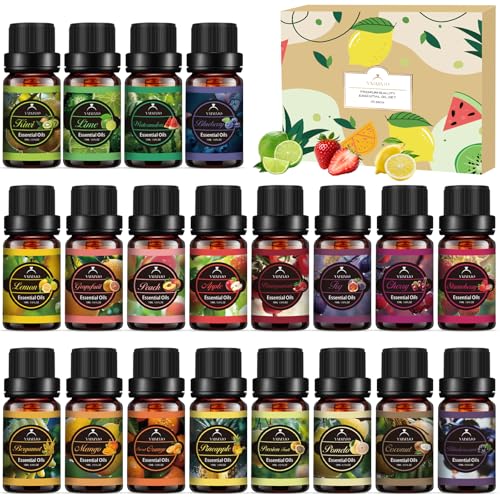 Ätherische Öle Set für Diffuser, 20x10ml Ätherische Öle Reines Duftöl Set für Massageseife, Seife, Kerzen, Kerzenherstellung, Aromatherapie-Duftöle Kleine Geschenke für Frauen, Weihnachten, Geburtstag