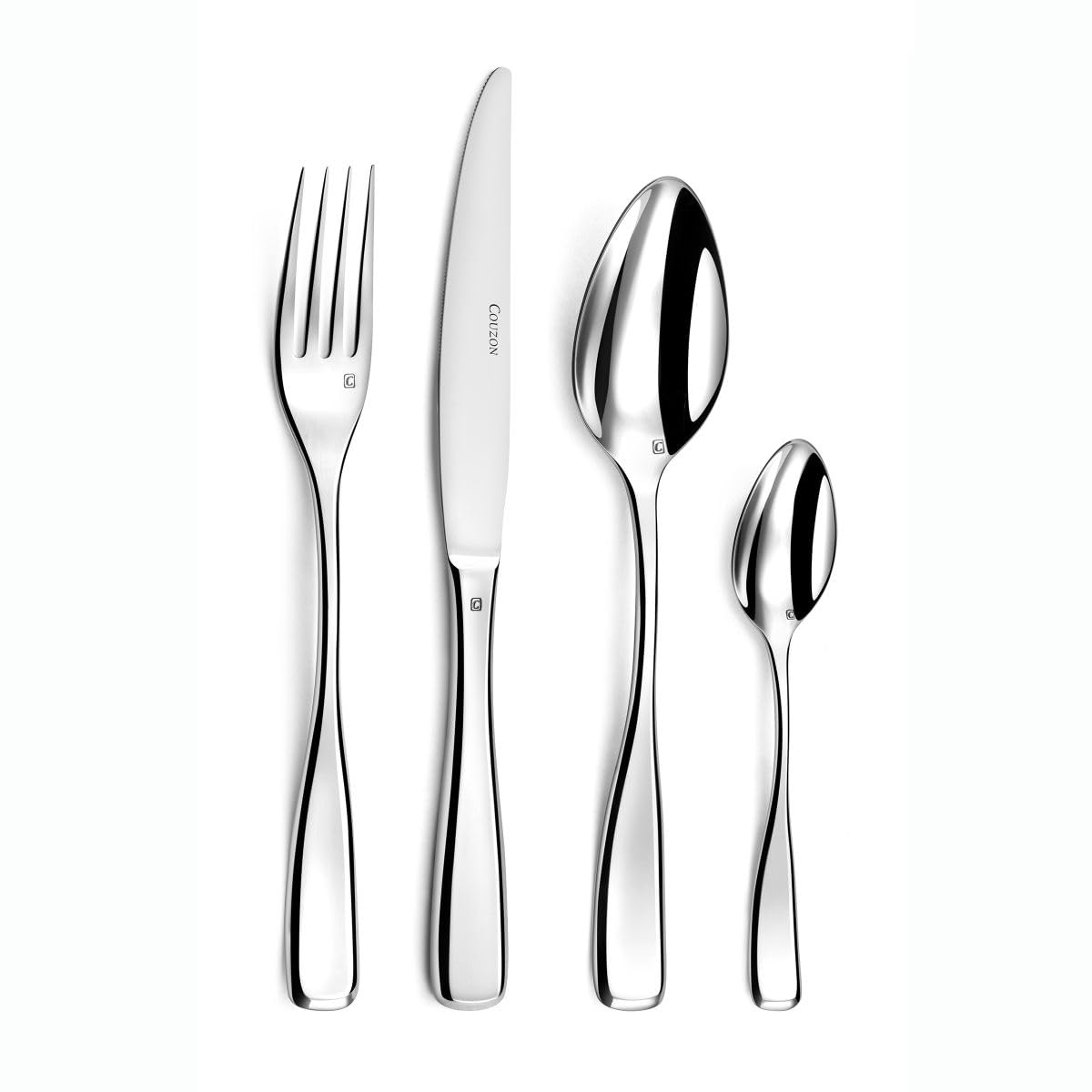 COUZON - 12 cuillères de table - Millenium - 18/10, Finition mi/brossé, Epaisseur 3.5 - Inox