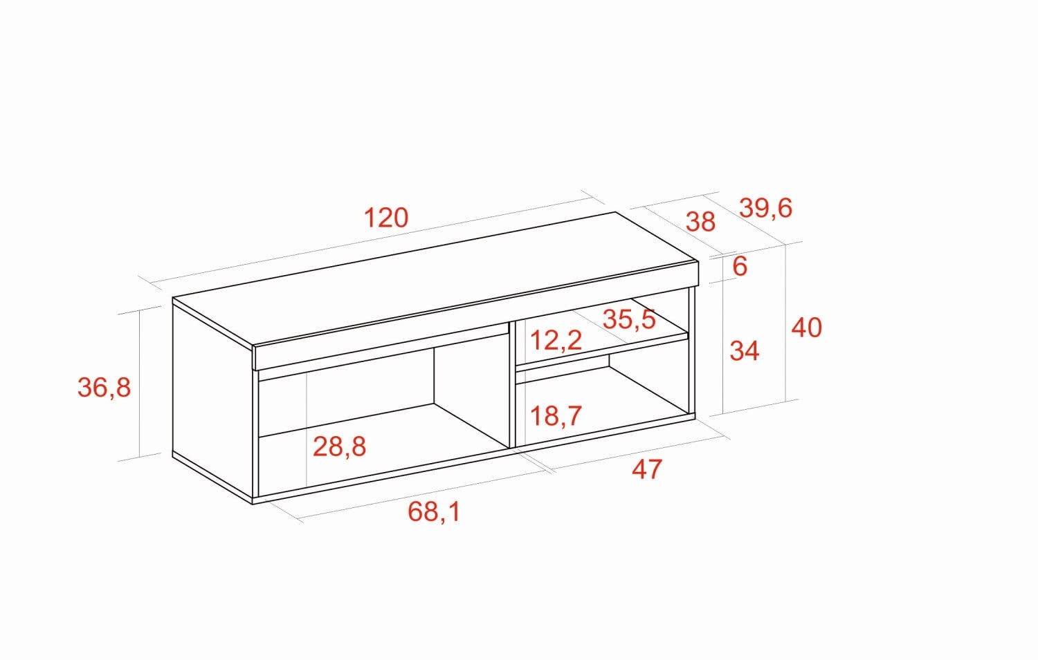 Skraut Home - Set di mobili per il soggiorno | Tavolo 200 piedi U 10 commensali | Mobile TV 120 | Madia/Credenza 140 | Rovere e Nero | Stile industriale