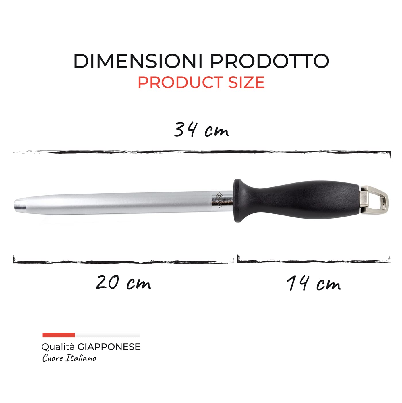 Acciaino Diamantato 20cm Ovale in Acciaio Inox e Diamante Grana 600, Affilacoltelli Professionale, Affila Coltelli Giapponesi e Professionali, Affilacoltelli da Cucina | TOTIKO Japan Knives