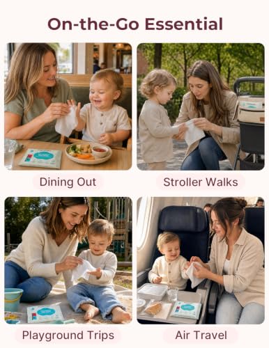 Image of Momcozy Baby Wipes Travel Size, Extra Large 99% Water Based Wet Wipes