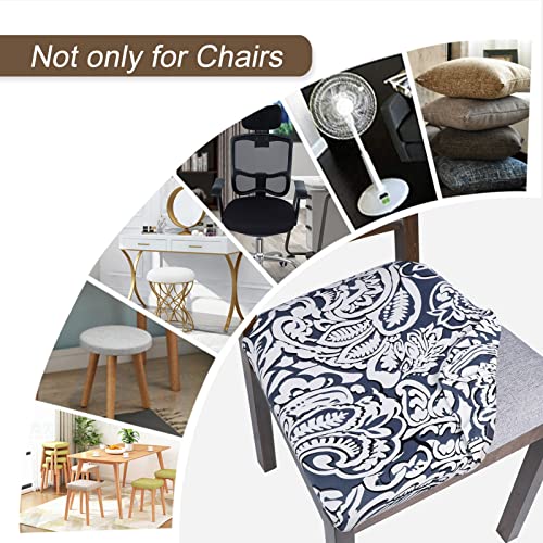 Image of SearchI Seat Covers for Dining Room Chairs Stretch Printed Chair Seat Covers Set of 6, Removable Washable Upholstered Chair Seat Protector Cushion Slipcovers for Kitchen, Office(Flowers Pattern9)