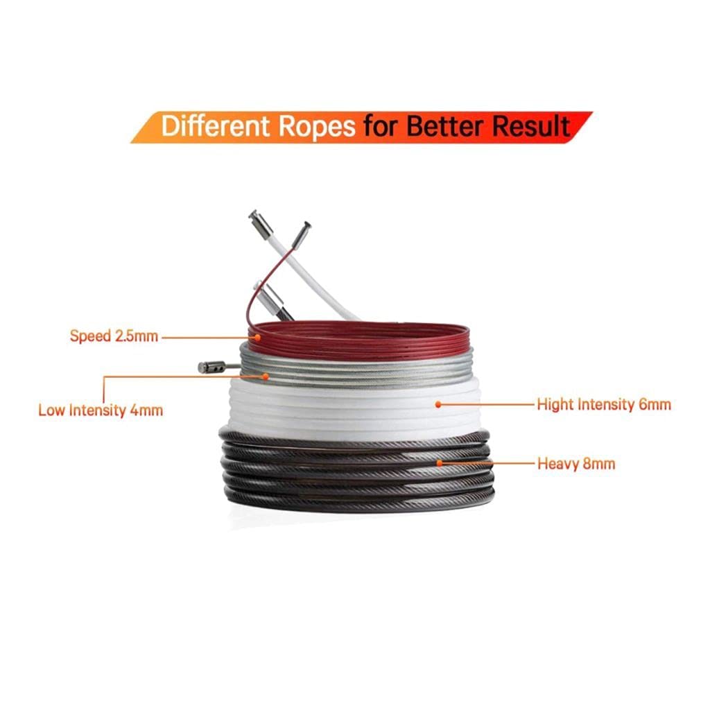 corda per saltare regolabile, 4 corde per allenamento fitness, corda di velocità, corda per salto e corda pesante (2,5 mm, 4 mm, 6 mm e 8 mm)