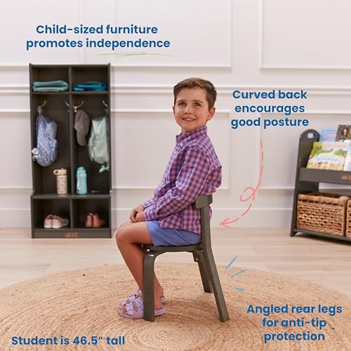 Image of ECR4Kids Bentwood Table and Curved Back Chair Set, Kids Furniture, Grey Wash, 5-Piece
