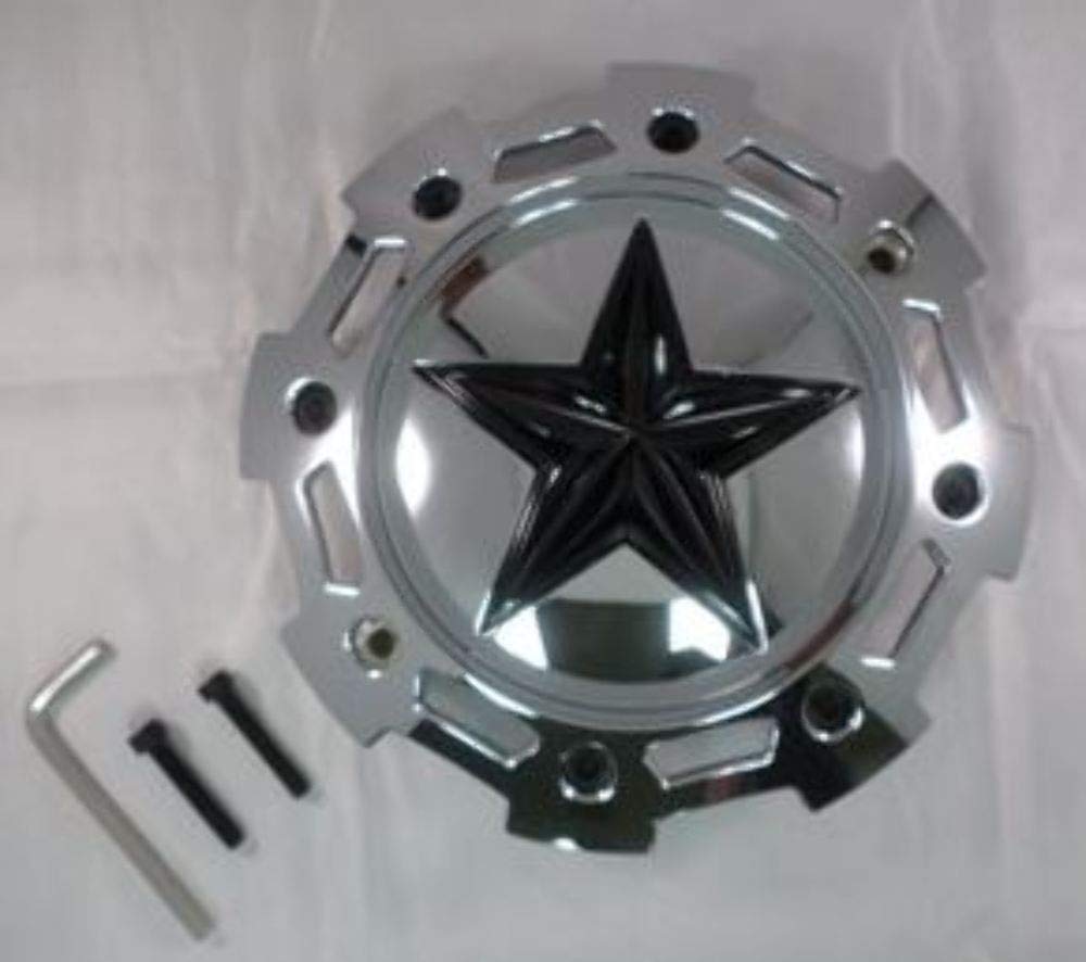 XD SERIESKMC Rockstar 2 SC-198CHR SC-190 Chrome Center Cap with Black Star