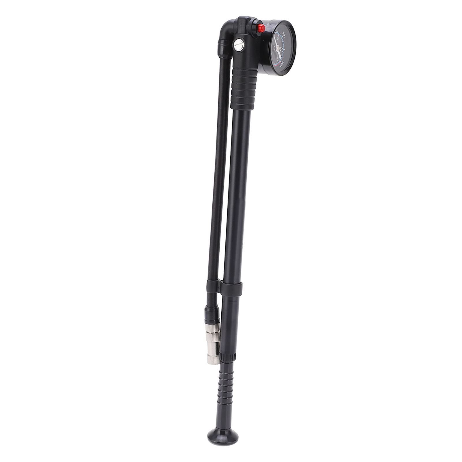 CHICIRIS Federgabel Dämpferpumpe mit Manometer, Stoßdämpferpumpe, 300 PSI, Visuelles Druckrad, 360° Drehbar, Aufblasrohr, Fahrradpumpe aus Aluminiumlegierung für Vordergabel