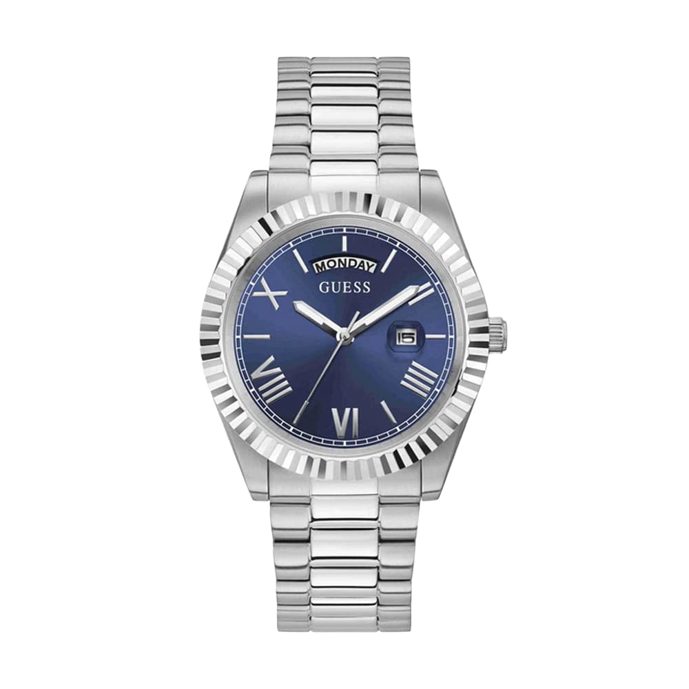 GUESS Stainless Steel Analog Blue Dial Men Watch-Gw0265G7, Silver Band (B0B5F5XY7C) Amazon Price History, Amazon Price Tracker