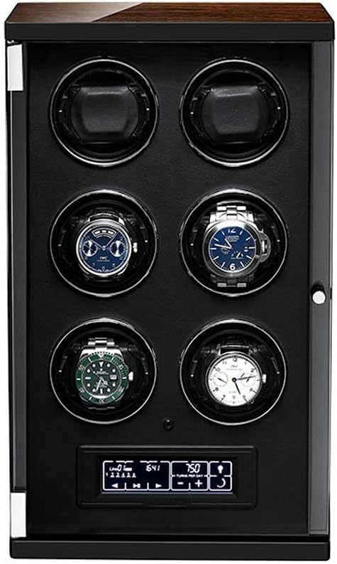 FENOKD Automatic Watch Winder,Self-Winding Mechanical Watch Box with Quiet Motor, 15 Rotation Mode Settings,Display Case for 6