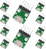 PENGLIN 10 Stück Micro USB zu DIP Adapter, 2.54mm Pitch 5 Pin Micro USB Buchse Adapter mit PCB Board