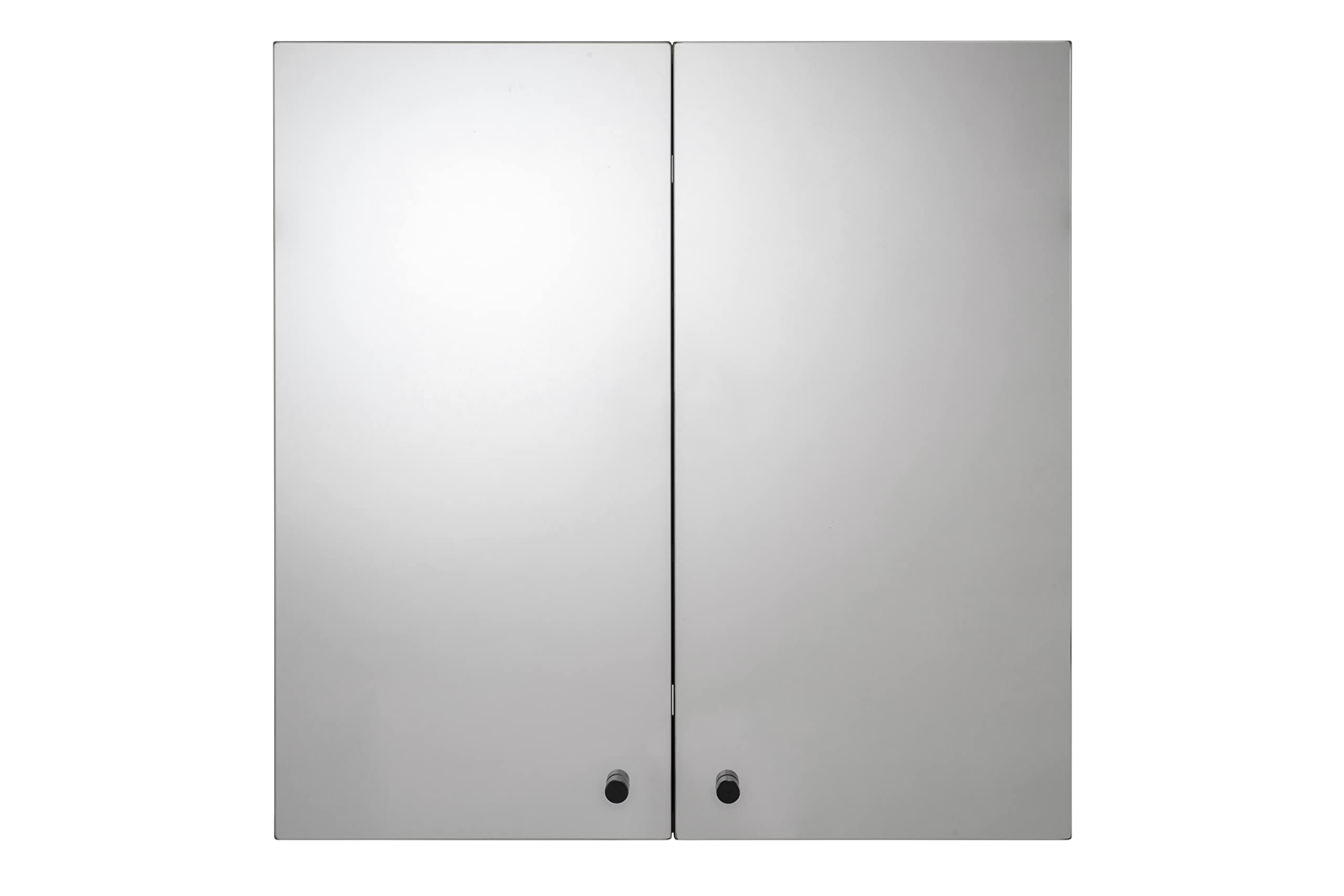 Croydex Armario de Doble Puerta con Espejo Flexi Fix de fácil instalación, Fabricado en Madera, Efecto Teca, 60 cm x 60 cm
