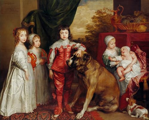 Peintures Cinq aînés de Charles Ier Van Dyck affiche artistique déco bureau 60x90