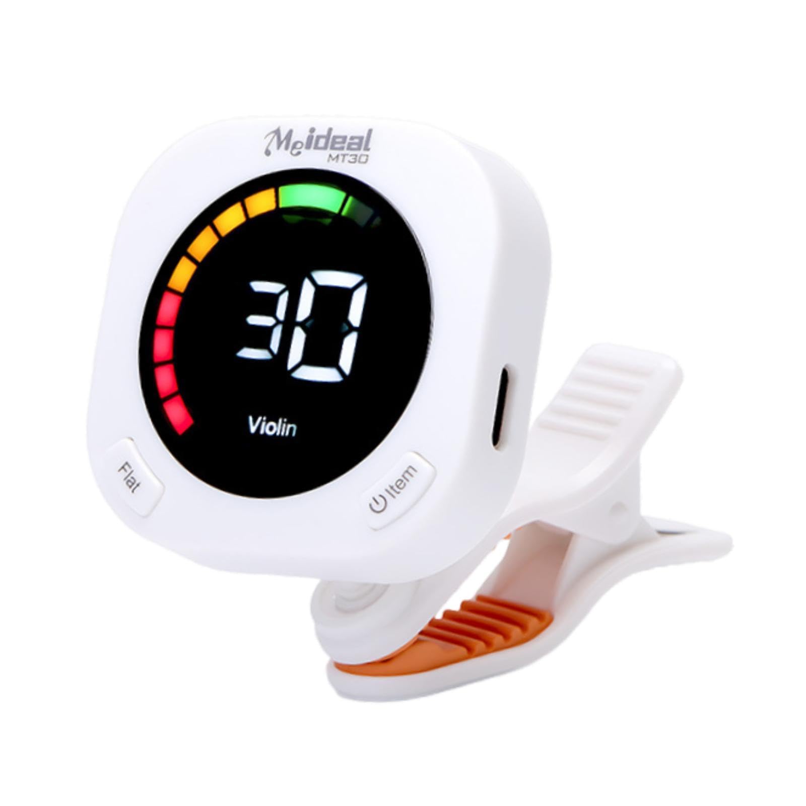 Harilla Afinador de Guitarra, Afinación Rápida Y Precisa, Regalo, útil, Giratorio 360 Grados, Recargable, Afinador para Ukelele, Blanco