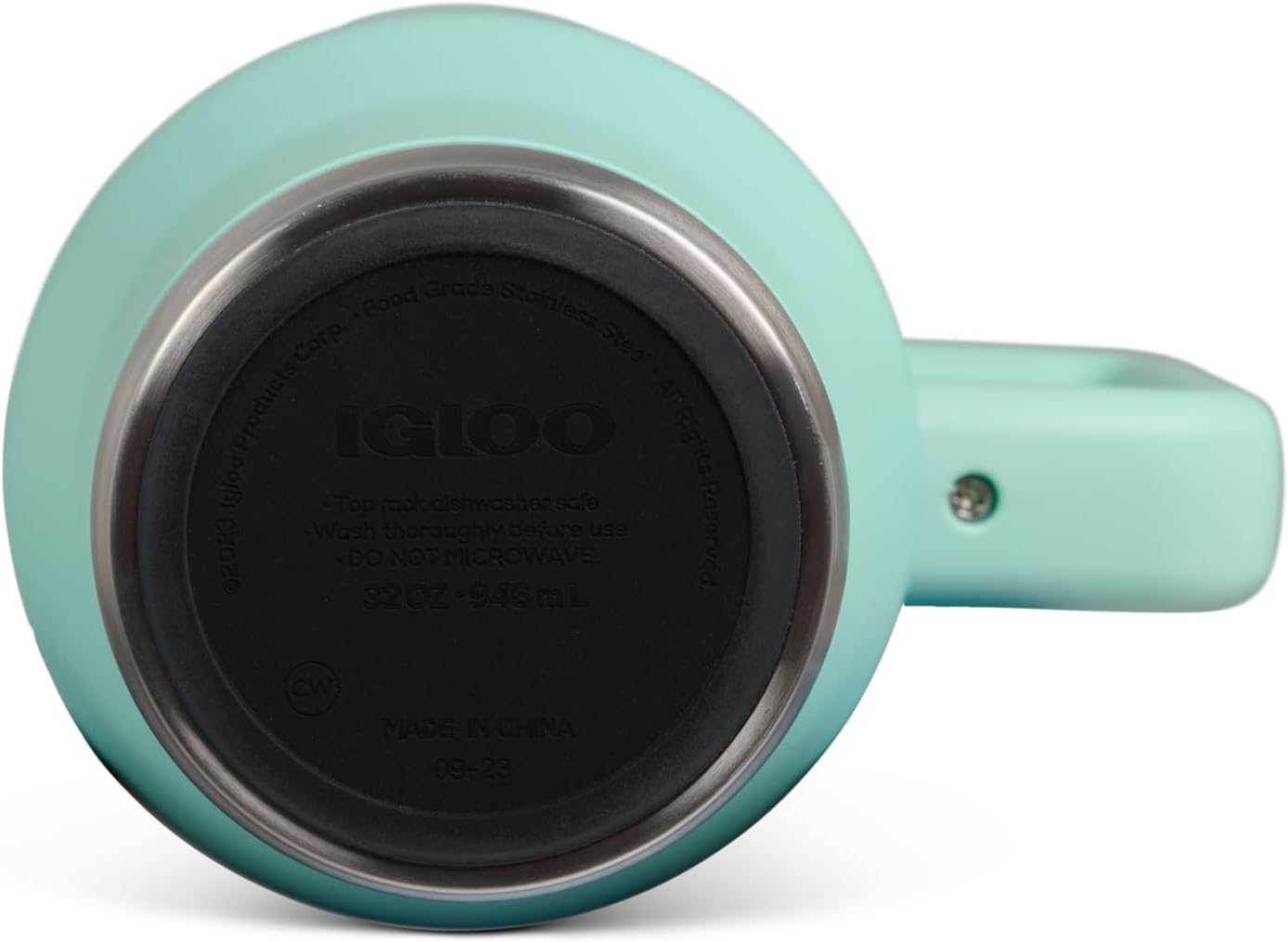 Igloo, 32 oz Tumbler with Handle, Reusable Travel Mug, Stainless Steel Insulated Hydration Cup for Hot & Cold Beverages, Seafoam - Image 11