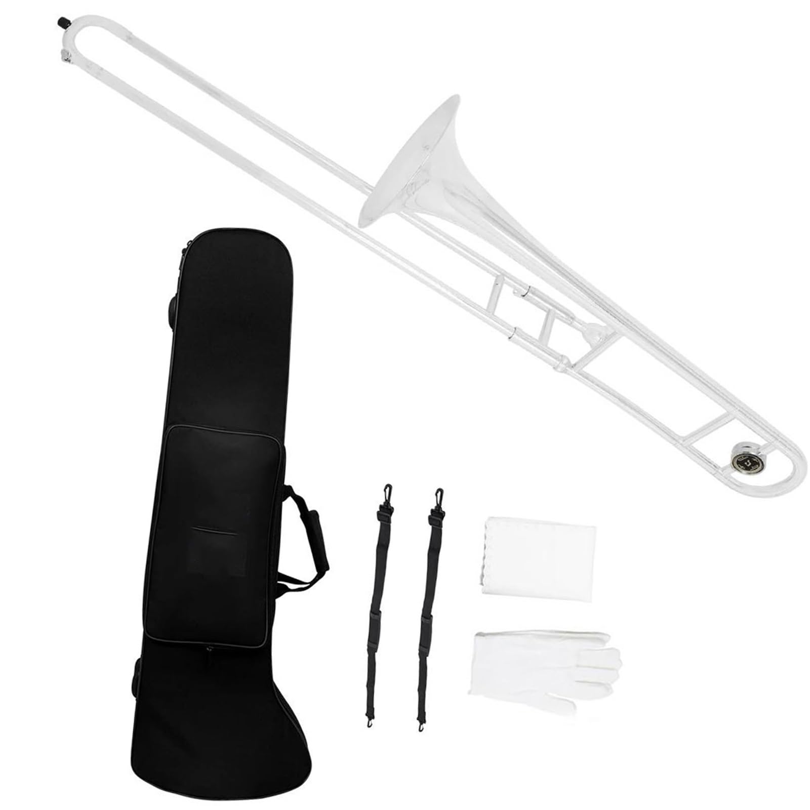Regulowany puzon Puzon altowy instrument dęty blaszany Bb z ustnikiem z miedzioniklu w zestawie(Plate with silver)