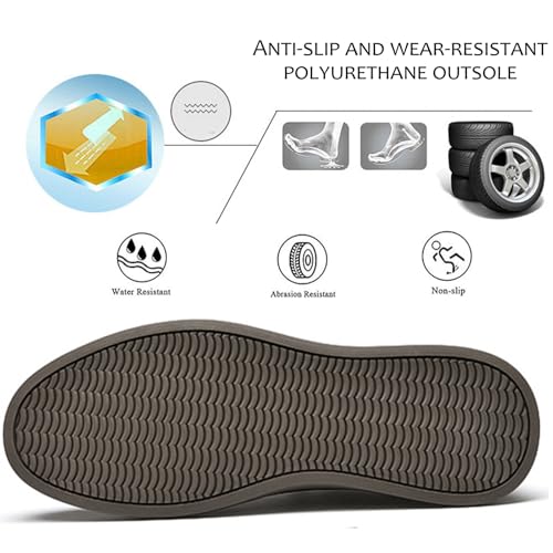 Men's Genuine Leather Flat Casual Oxford Shoes Comfortable Round Toe Lace-Up Slip-On Platform Work Walking Shoes Non-Slip Driving Oxford Sneakers4