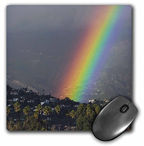 3dRose LLC 8 x 8 x 0.25 Inches California Santa Barbara Chase Palm Beach and Rainbow Walter Bibikow Mouse Pad (mp_88695_1)