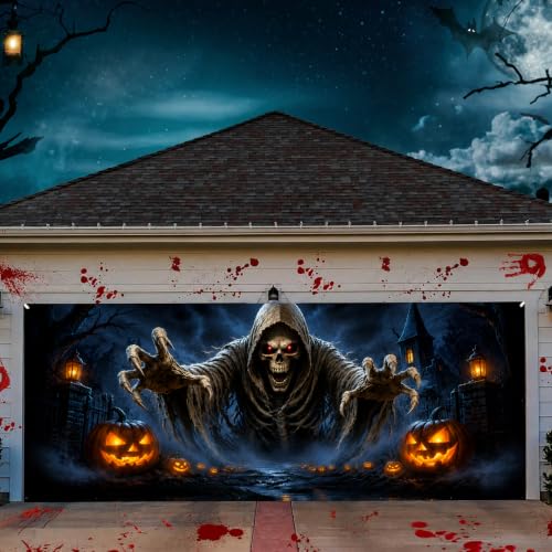 7 x 16 ft Halloween Garage Door Decorations Halloween decorations Witch Door Cover, Hanging Banner, Cauldron Backdrop Mural for Home, Outdoor, Indoor, Spooky Party, Wall, Window - image 6