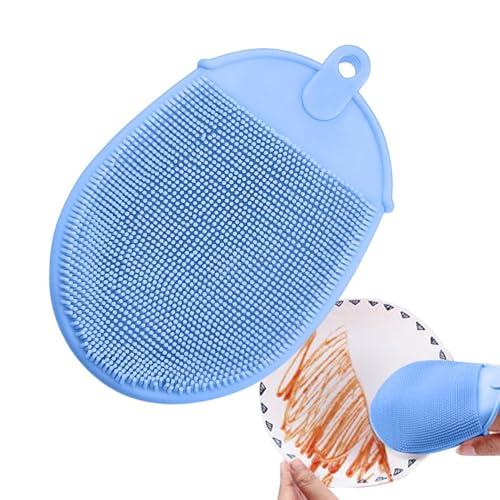 Sghtil Esponja de silicona para lavar platos - Esponja de silicona de doble cara, multifuncional para encimeras, estufas, ollas de lavado y limpieza
