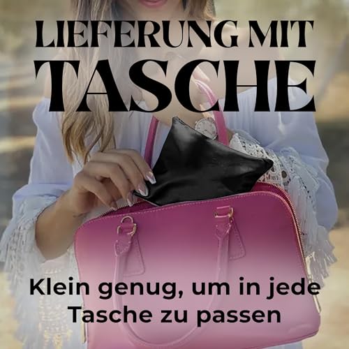 JJPRIME Damen Frauen Ballerina Rolle bis Faltbare Schuhe Damen Flache Komfort Schuhe hochklappen Pumps schwarz Faltbar mit Tragetasche Ballett After Party