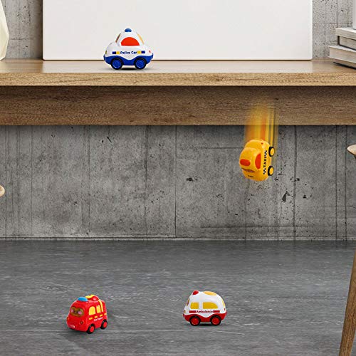 Mallya Toy Cars, Pull Back Cars for Kids Push and Go Vehicles Toys Friction Powered Car Toys Christmas Birthday Gift for 1, 2, 3 Years Old Boys and Girls (4 Pcs)