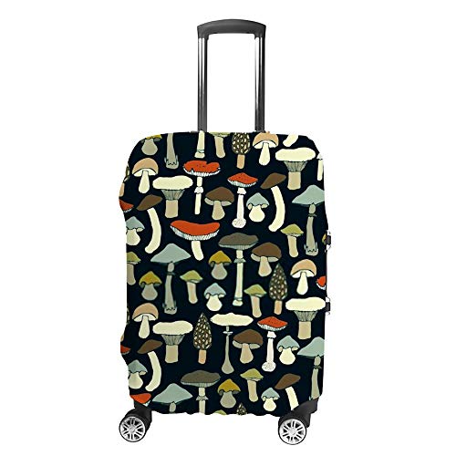 Housse de protection valise motif champignons tissu lavable extensible
