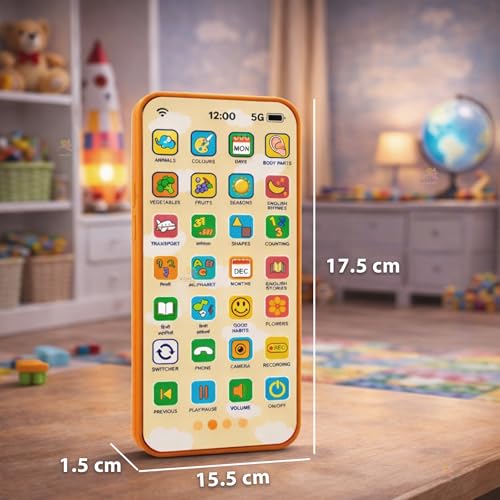 Image of Wishkey Edu Phone for Kids 2.0 Princess Theme 28 Functions 84 Features Rechargeable USB Cable Not Included Toddler Learning Mobile Toy with Multi-Language 10 Indian Languages for Boys Girls Age 2+