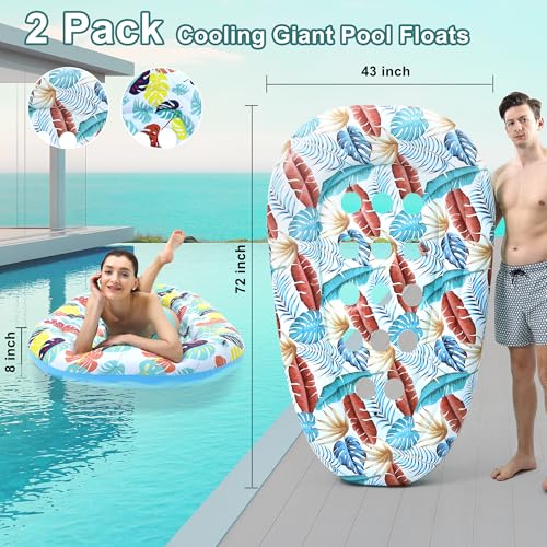 2 Pack Pool Floats Lounger, Instaywell Pool Floats Adult Heavy Duty, Pool Rafts Floaties Water Hammock Tanning Floating Pool Party Toys for Swimming Pool Summertime Beach Outdoor - image 4