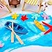 Minatee 25 Pcs Beach Miniature Dollhouse Decoration, Umbrella Palm Chair Miniature Toys Garden Dollhouse Outdoor Accessories Beach Decorations for DIY Garden Plant Pool(Red, Yellow)
