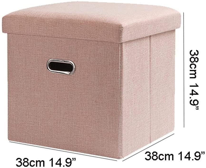 Tabouret bas en forme de cube pour salon et chambre avec boîte intégrée - 3