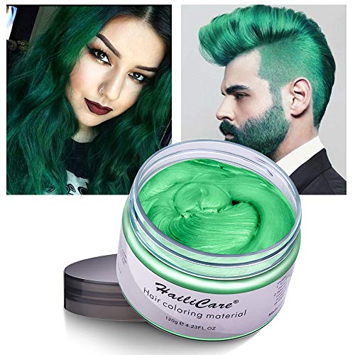 Temporary Hair Color Dye One Day Hair Color Temporary Hair Color Hair Wax Color for Men Kids Hair Dye for Halloween Party Cosplay (Green)