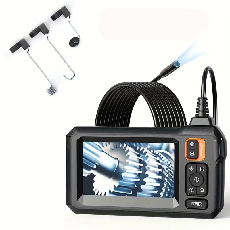 Industrielles Endoskop, Inspektionskamera, Kanalisierung mit Display 4,3 Zoll, 1080P HD, Endoskopkamera mit LED-Lichtern, wasserdichte Kamera IP67 8 mm, halbstarres Kabel 10 m, Kfz-Wartungskontrolle