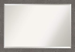 Amanti Art Framed Vanity Mirror | Bathroom Mirrors for Wall | Rustic Plank Grey Narrow Mirror | Wall Mounted Mirror | Large Mirror | 27.38 x 39.38 in.