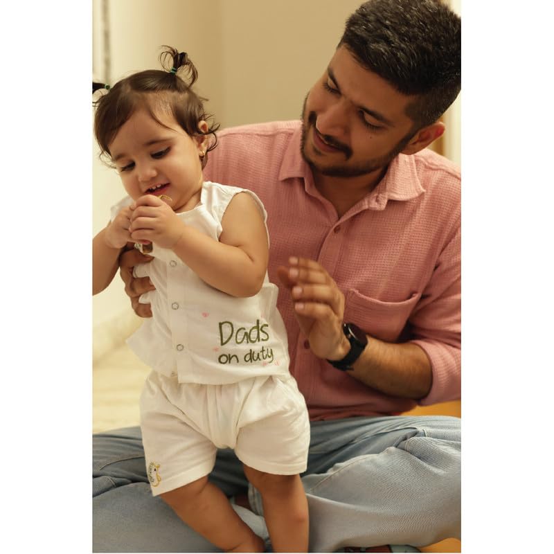 Image of Cotton Jhabla Set for Infants and Toddlers | Snap Buttons Jabla |Soft Mulmul |Breathable and Comfortable | Top with Diaper friendly bottoms